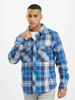 Brandit Herren Hemd Check In Blau