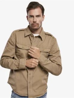 Brandit Herren Hemd Vintage In Braun