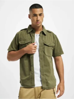 Brandit Herren Hemd Vintage In Olive
