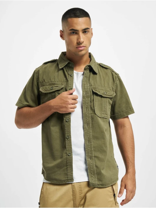 Brandit Herren Hemd Vintage In Olive 1 Brandit Herren Hemd Vintage In Olive