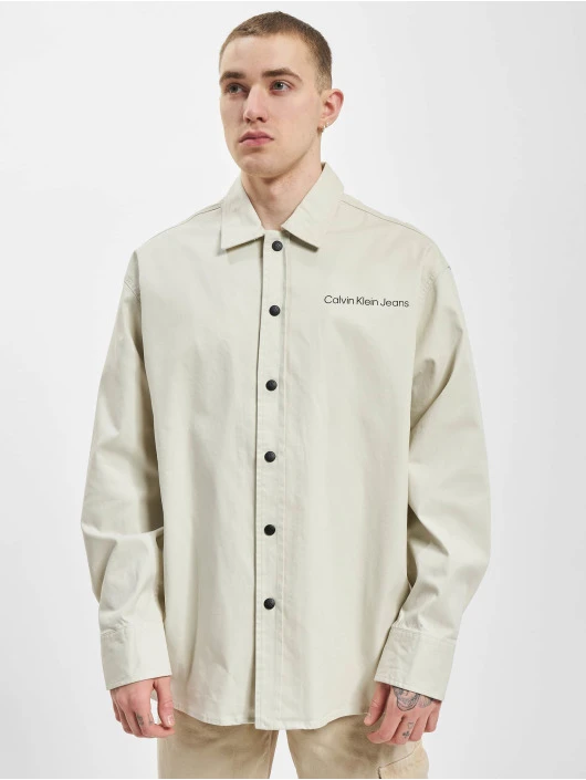 Calvin Klein Herren Hemd Stripe Back Graphic In Beige 2 Calvin Klein Herren Hemd Stripe Back Graphic In Beige – Bild 2