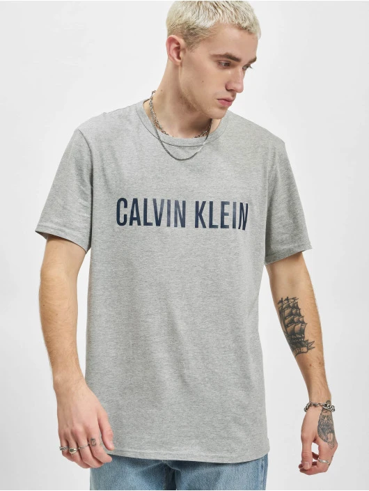 Calvin Klein Herren T-Shirt Logo In Grau 1 Calvin Klein Herren T-Shirt Logo In Grau