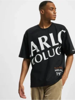 CARLO COLUCCI Herren T-Shirt Big Logo In Schwarz