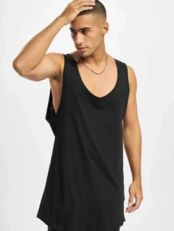 DEF Herren Tank Tops Basic Long In Schwarz