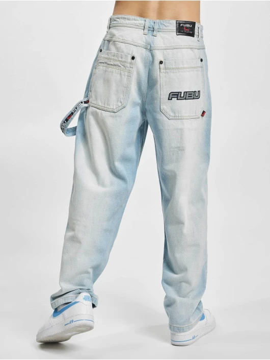 FUBU Herren Baggy Corporate Bleached In Blau 2 FUBU Herren Baggy Corporate Bleached In Blau – Bild 2