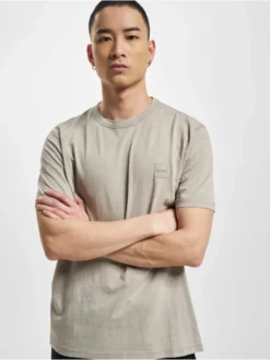 Hugo Herren T-Shirt Regular Fit Logo Patch In Grau