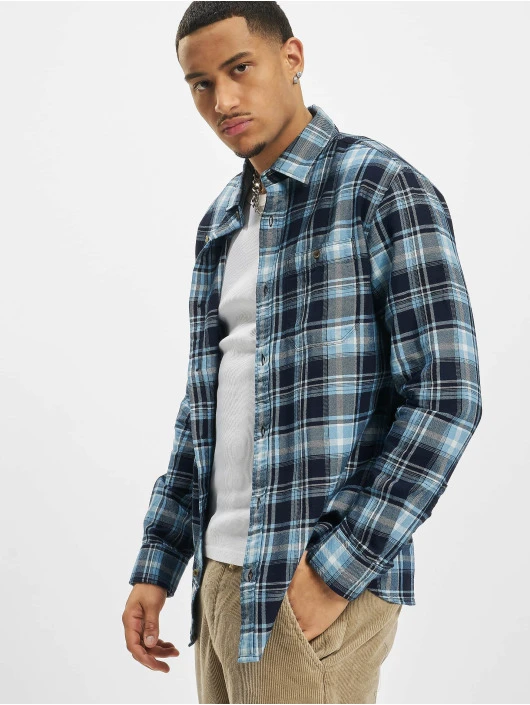 Jack & Jones Herren Hemd Stan Indigo Check In Blau 1 Jack & Jones Herren Hemd Stan Indigo Check In Blau