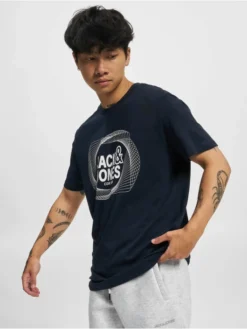 Jack & Jones Herren T-Shirt Luca Crew Neck In Blau