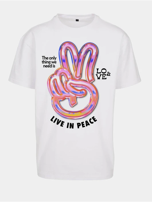 Mister Tee Herren T-Shirt Live In Peace Oversize In Weiß 1 Mister Tee Herren T-Shirt Live In Peace Oversize In Weiß