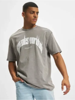 Herren T-Shirt Higher Than Heaven V.3 Acid Washed Heavy Oversize In Grau