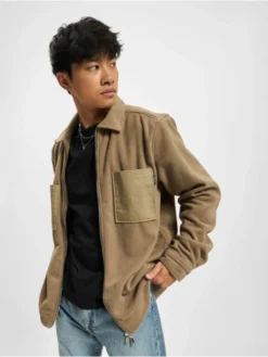 Only & Sons Herren Hemd Tim Fleece Zip In Braun