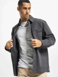 Sean John Herren Hemd Script Logo Pigment In Schwarz