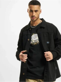 Southpole Herren Hemd Oversized Denim In Schwarz