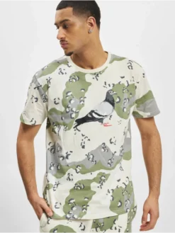 Herren T-Shirt Pigeon Logo In Camouflage