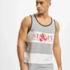 Herren Tank Tops Pigeon Globe Printed In Grau