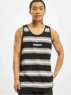 Herren Tank Tops Striped In Schwarz