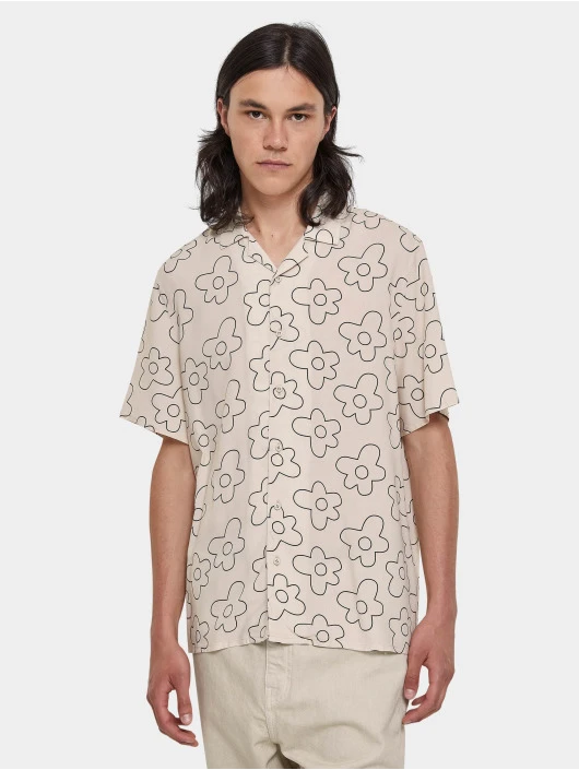 URBAN CLASSICS Herren Hemd Viscose Aop Resort In Beige 1 URBAN CLASSICS Herren Hemd Viscose Aop Resort In Beige