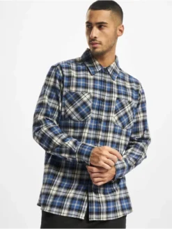 URBAN CLASSICS Herren Hemd Checked Rootst In Blau
