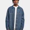 URBAN CLASSICS Herren Hemd Oversized Denim Pocket In Blau