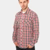 URBAN CLASSICS Herren Hemd Tricolor Big Checked In Rot