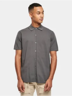 URBAN CLASSICS Herren Hemd Knitted In Schwarz