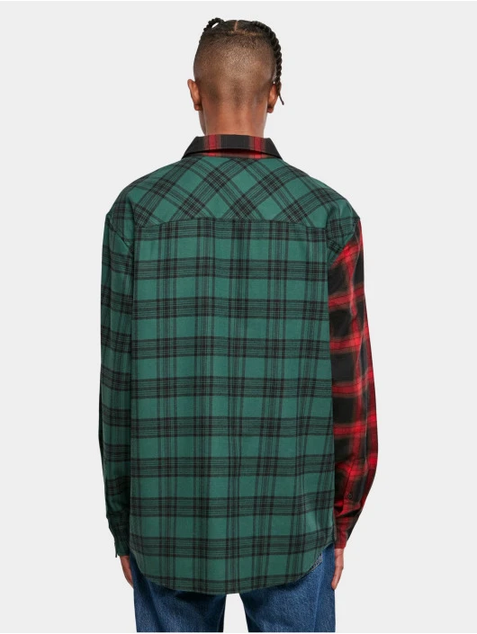 URBAN CLASSICS Herren Hemd Oversized Mix Check In Schwarz 2 URBAN CLASSICS Herren Hemd Oversized Mix Check In Schwarz – Bild 2