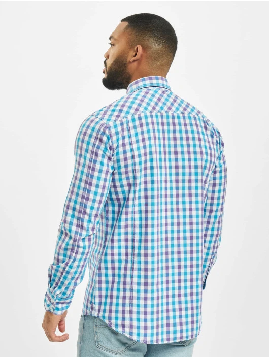URBAN CLASSICS Herren Hemd Tricolor Big Checked In Violet 2 URBAN CLASSICS Herren Hemd Tricolor Big Checked In Violet – Bild 2
