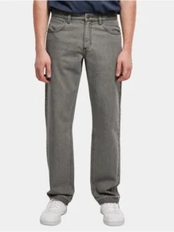 URBAN CLASSICS Herren Loose Fit Jeans Open Edge Loose In Grau