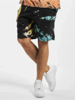 URBAN CLASSICS Herren Shorts Tie Dye In Schwarz