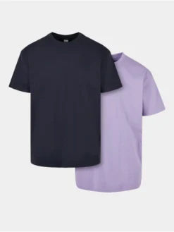 URBAN CLASSICS Herren T-Shirt Heavy Oversized 2-Pack In Blau