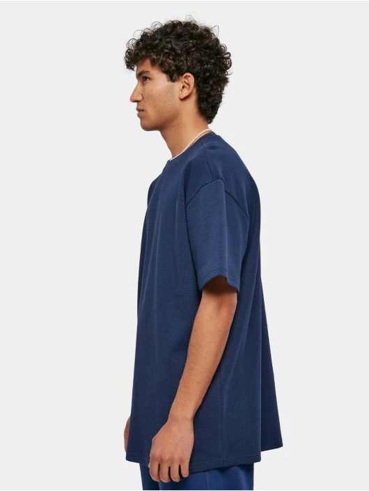 URBAN CLASSICS Herren T-Shirt Oversized Waffle In Blau 2 URBAN CLASSICS Herren T-Shirt Oversized Waffle In Blau – Bild 2