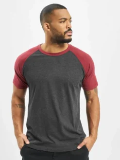 URBAN CLASSICS Herren T-Shirt Raglan Contrast In Grau