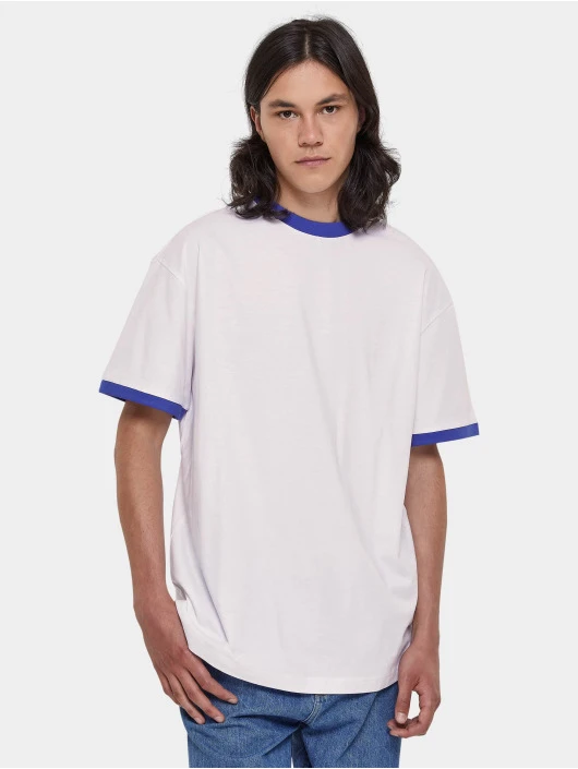 URBAN CLASSICS Herren T-Shirt Oversized Ringer In Weiß 1 URBAN CLASSICS Herren T-Shirt Oversized Ringer In Weiß