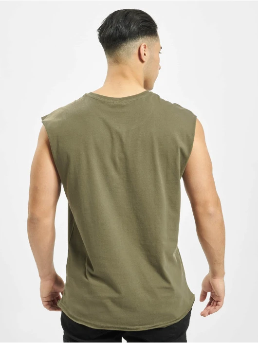 URBAN CLASSICS Herren Tank Tops Open Edge Sleeveless In Olive 2 URBAN CLASSICS Herren Tank Tops Open Edge Sleeveless In Olive – Bild 2