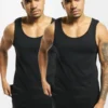 URBAN CLASSICS Herren Tank Tops 2-Pack Seamless In Schwarz