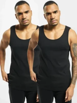 URBAN CLASSICS Herren Tank Tops 2-Pack Seamless In Schwarz