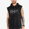 Herren Tank Tops Clubwear Logo Hooded In Schwarz