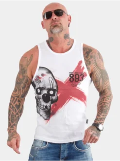 Herren Tank Tops Crossed In Weiß